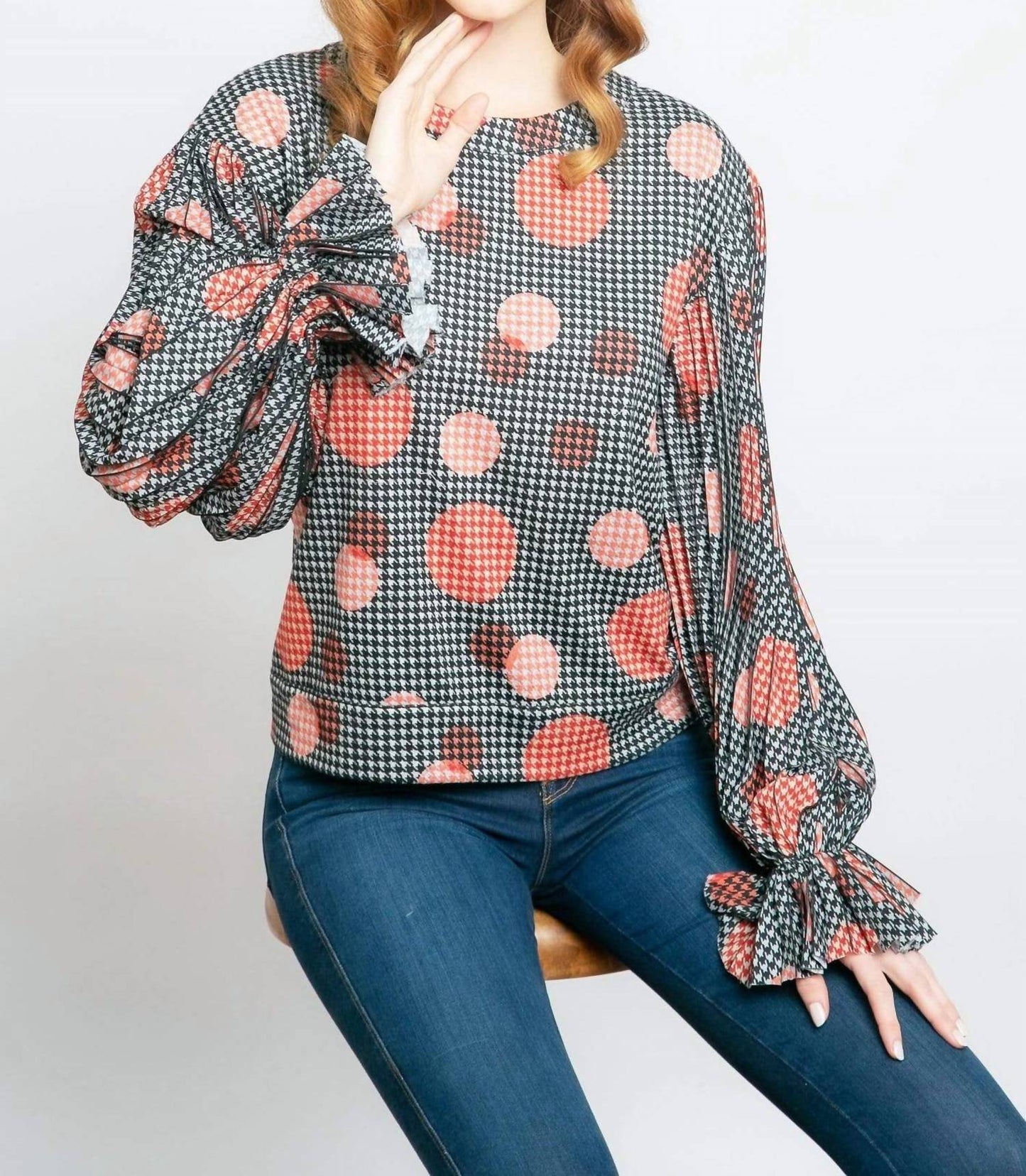 Eva Franco - Hart Pleated Sleeve Top