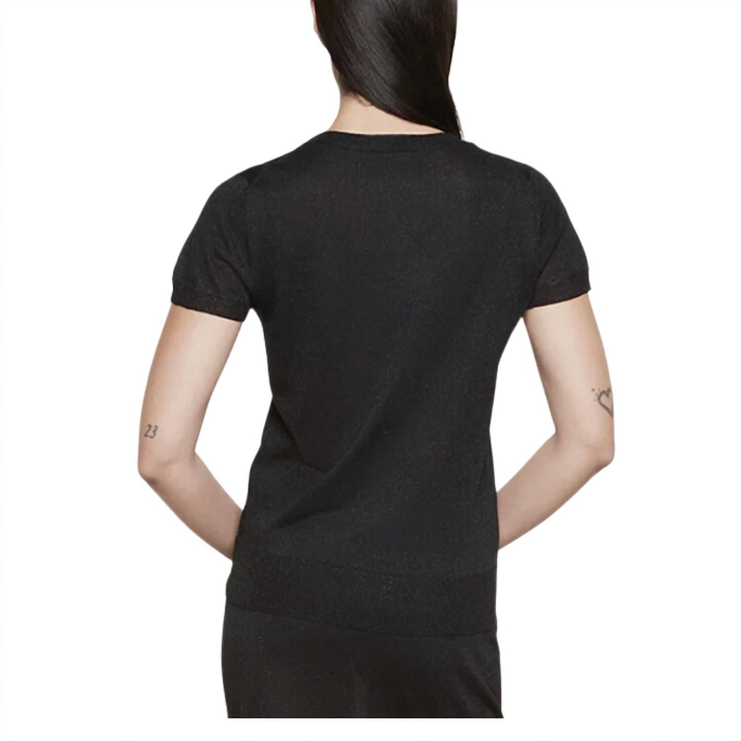 Enza Costa - Costa Lamé Short Sleeve Sweater