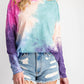 143 Story - Shoulder Cut Out Tie Dye Top