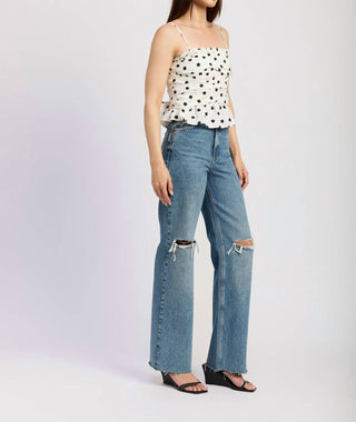 En Saison - Smocked Wrap Peplum Top