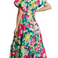 Umgee - Floral Balloon Sleeve Midi Dress