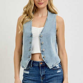 Risen - Denim Button Down Vest