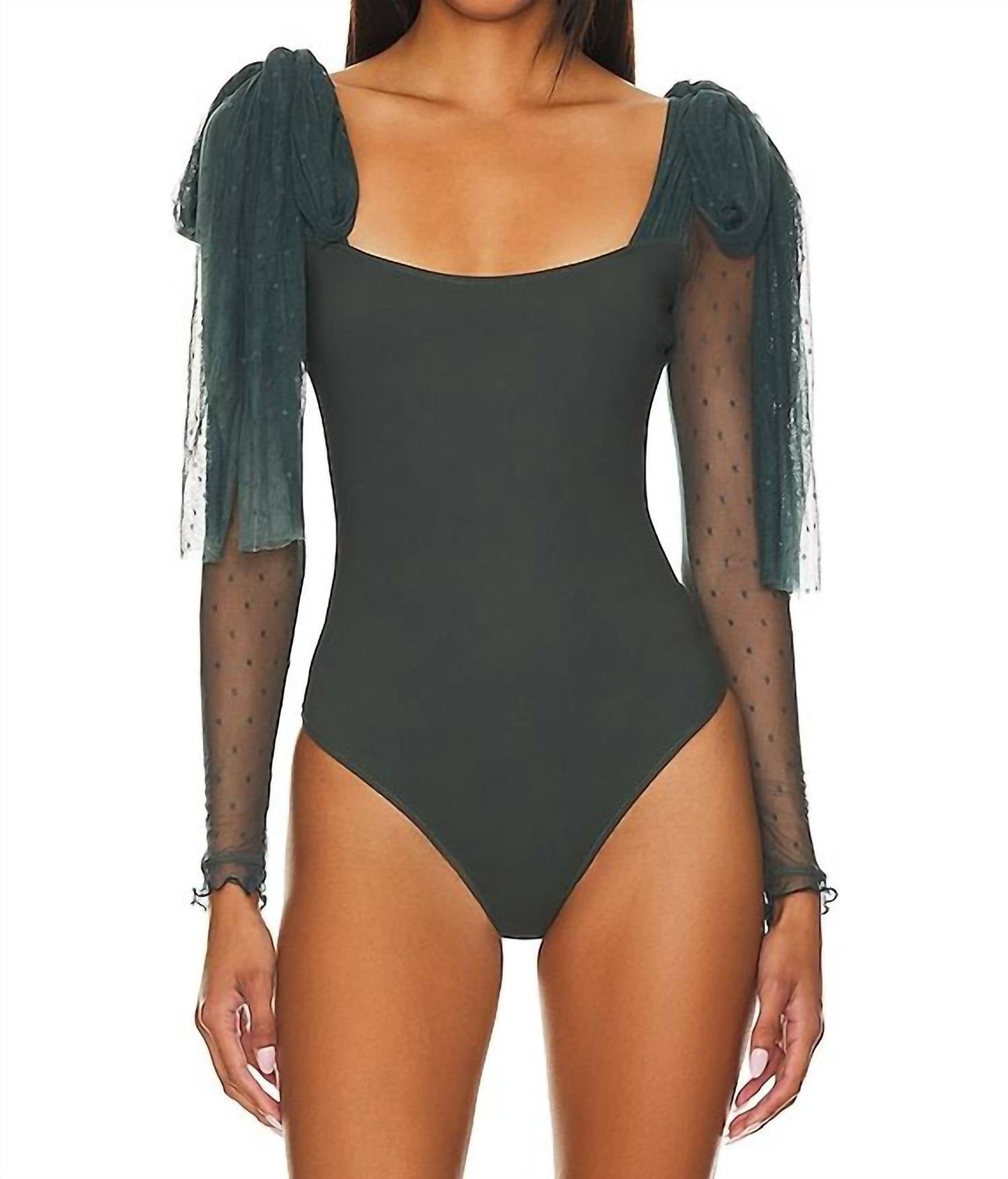 Free People - Tongue Tied Mesh Detail Bodysuit