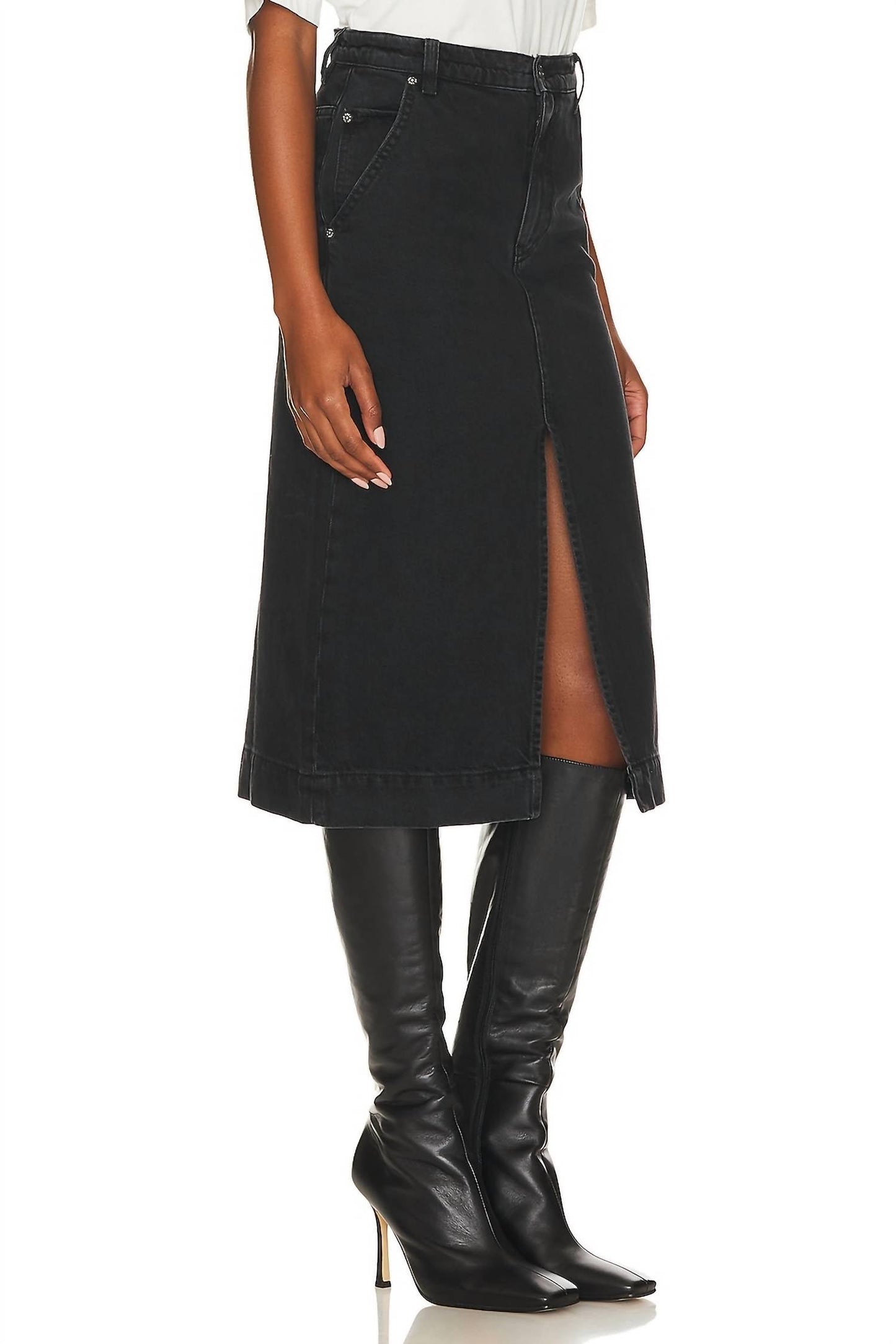 Free People - Wild Roses Midi Denim Skirt