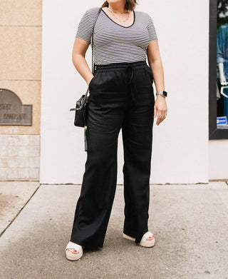 Steve Madden - Linen Blend Straight Leg Pants