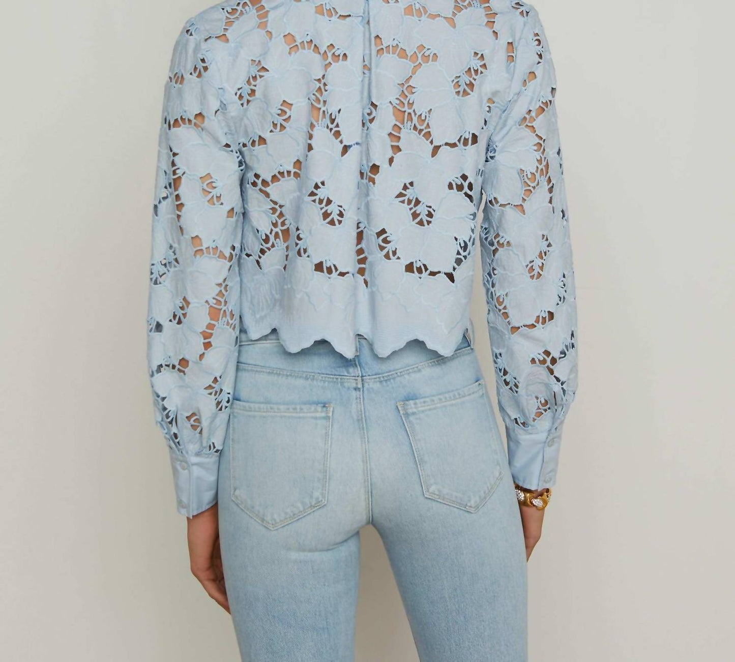 L'Agence - Seychelle Cropped Lace Blouse