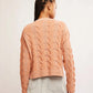 Free People - Washed Cable V-neck Sweater