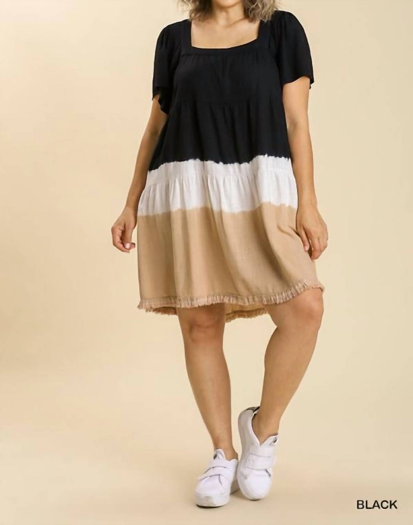 Umgee - Dip Dye Color Block Dress