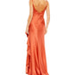 Mac Duggal - Ieena V-neck Spaghetti Strap Satin Gown