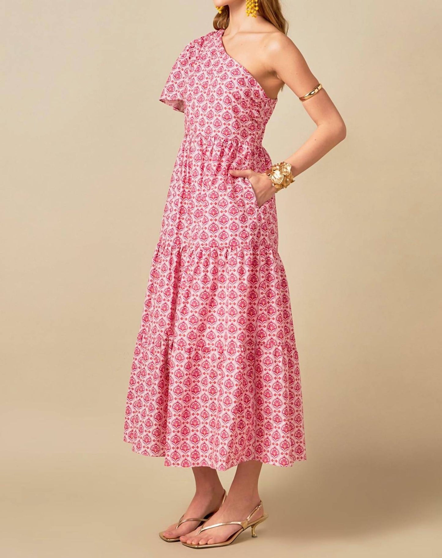 English Factory - Floral One Shoulder Maxi Dress