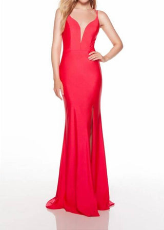 Alyce Paris - Strappy Back Plunging Dress
