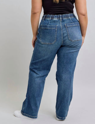 Judy Blue - Drawstring Wide Jeans