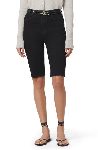 Favorite Daughter Eva Long Slim Denim Shorts in Portland