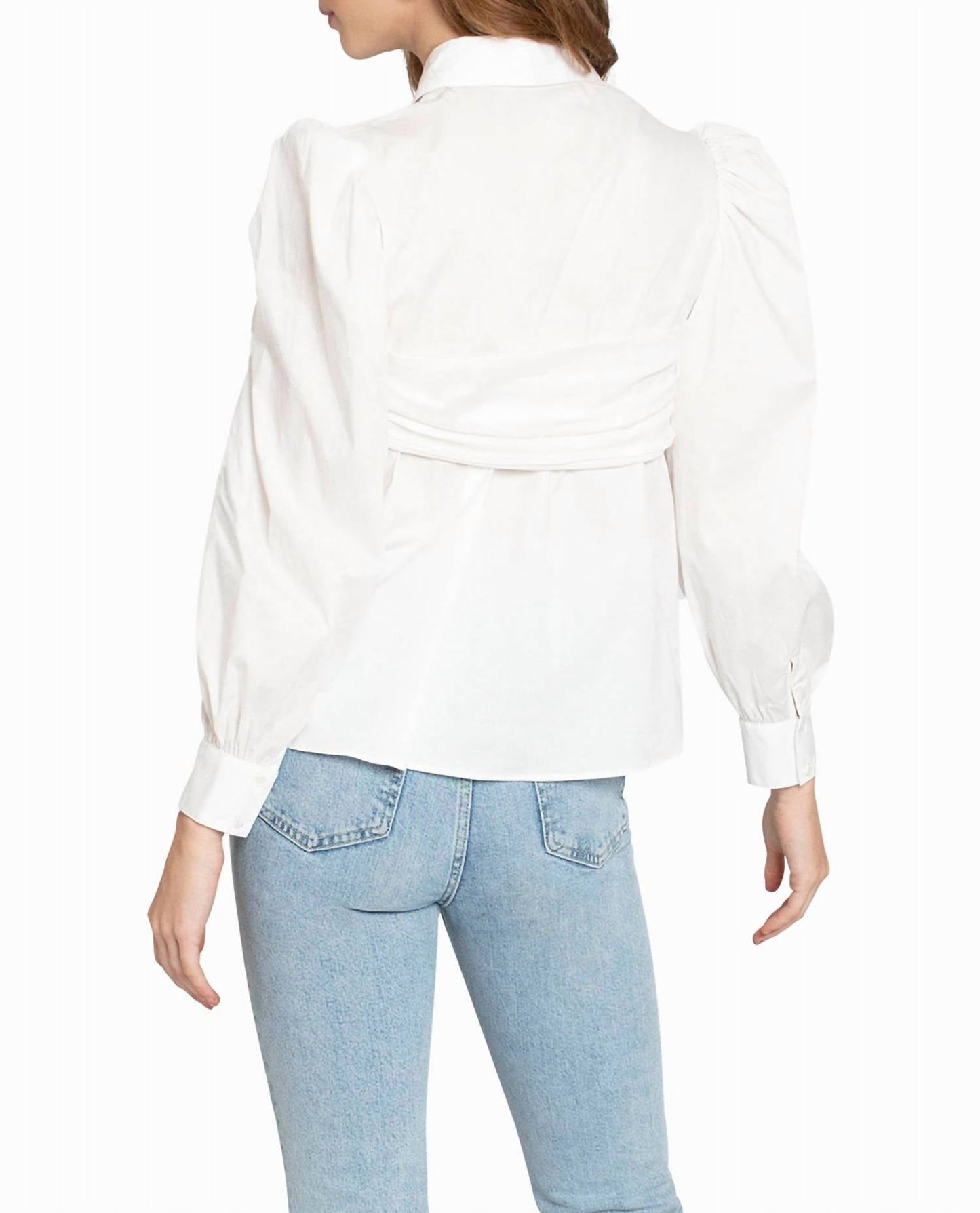 Nicole Miller - Cotton Poplin Button Down Top