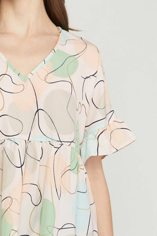 Entro - Abstract Peplum Top