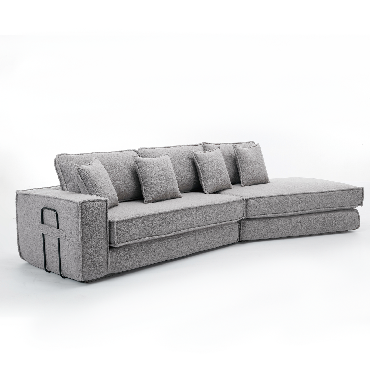 Folding Convertible 3-Seat Sleeper Sofa Bed in Gray