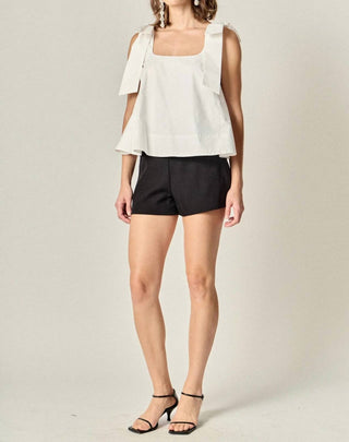 English Factory - Caryn Bow Shoulder Top
