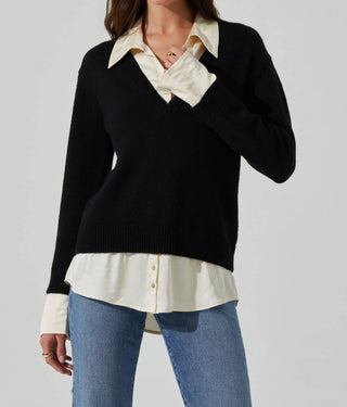 Astr - Jianna Mixed Media Layered Sweater