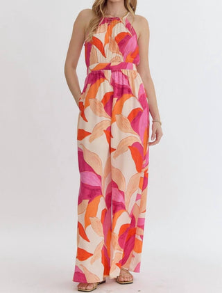 Entro - Halter Neck Sleeveless Jumpsuit