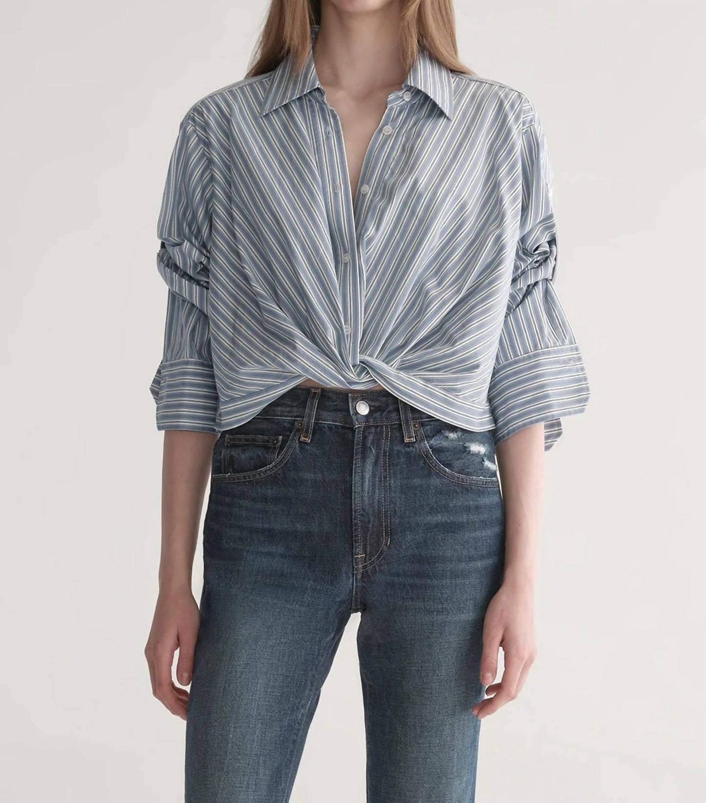 A.L.C. - Leo Stripe Cropped Top