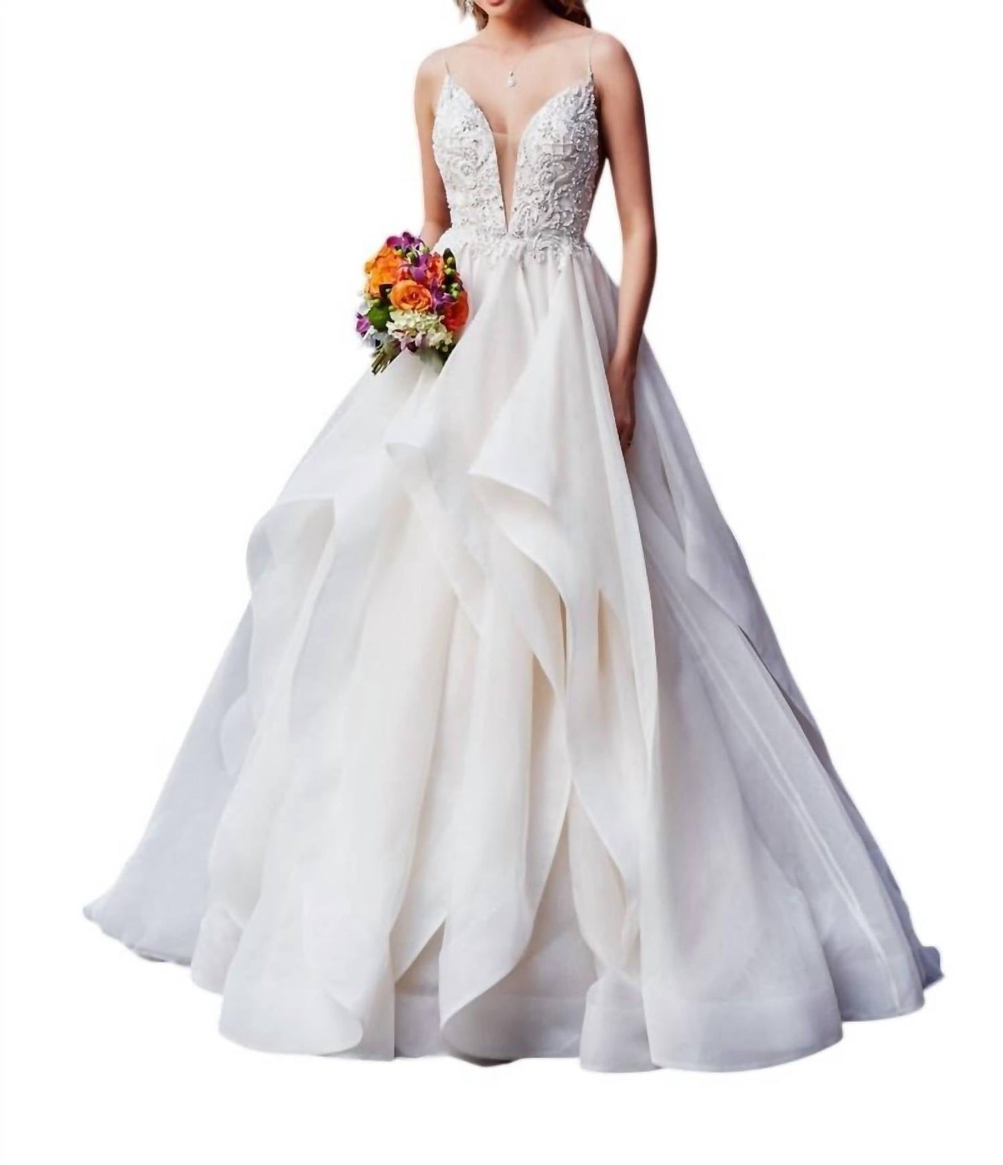 Kitty Chen Couture - Kendra Deep V-neck Gown