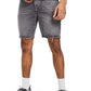 Topman Men's Slim Fit Denim Shorts in Grey, Size 32