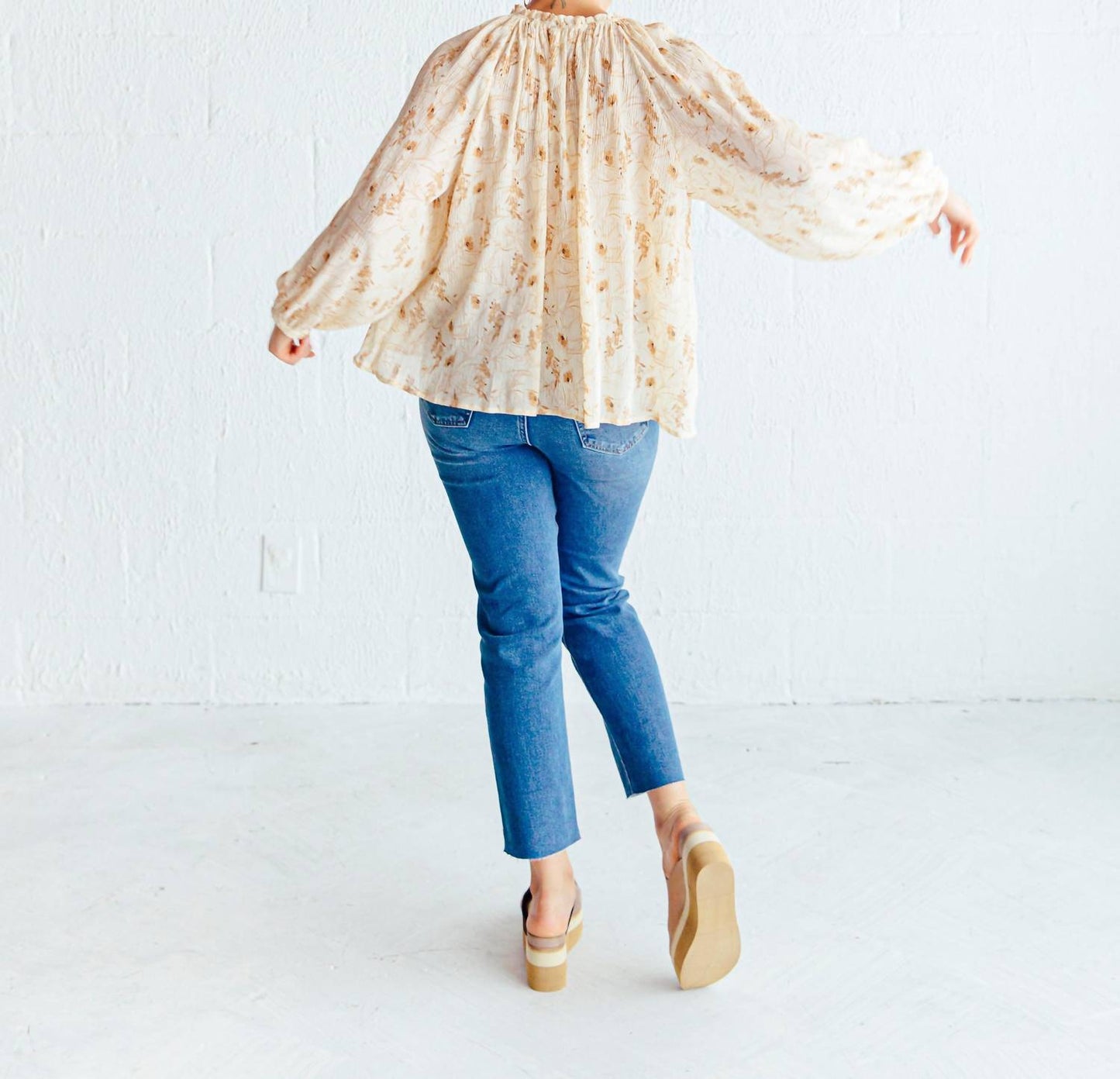 Grade & Gather - Printed Chiffon Blouse