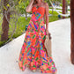 Flying Tomato - Sunset Getaway Crochet & Print Maxi Dress