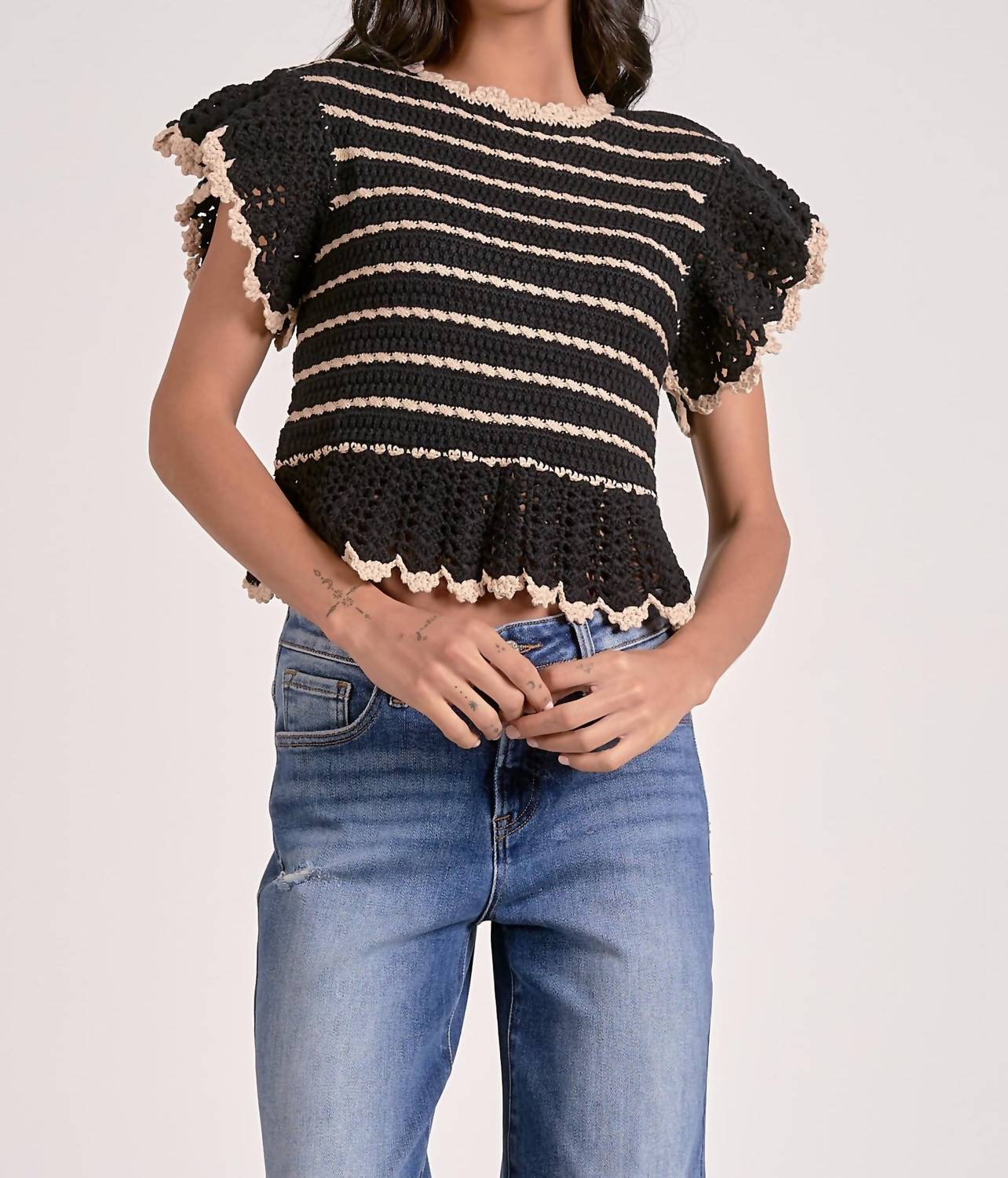 Elan - Crochet Frills Top