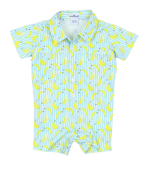 Blue Quail Clothing Co. - Boy's Short Sleeve Romper Bananas