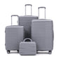 4-Piece PP Spinner Wheel Luggage Set with Cosmetic Case, Light Gray