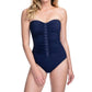 Profile By Gottex - Lace Up Shirred Front Strapless One Piece Swimsuit