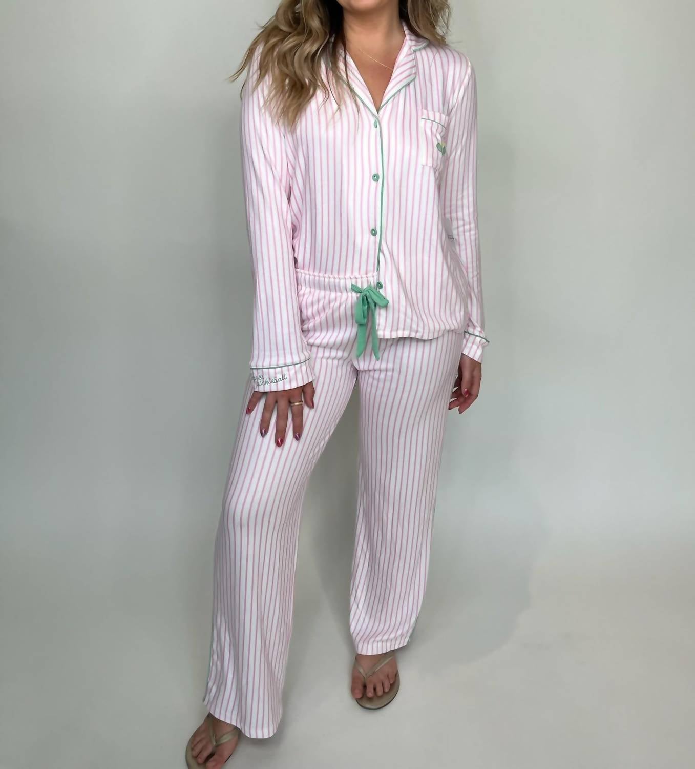 Pj Salvage - Happiest On The Court Pickleball Striped Pajama Set