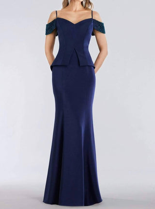 Gia Franco - Jeweled Arm Drape Gown