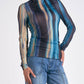 Elan - Oslo Print Sheer Mesh Top
