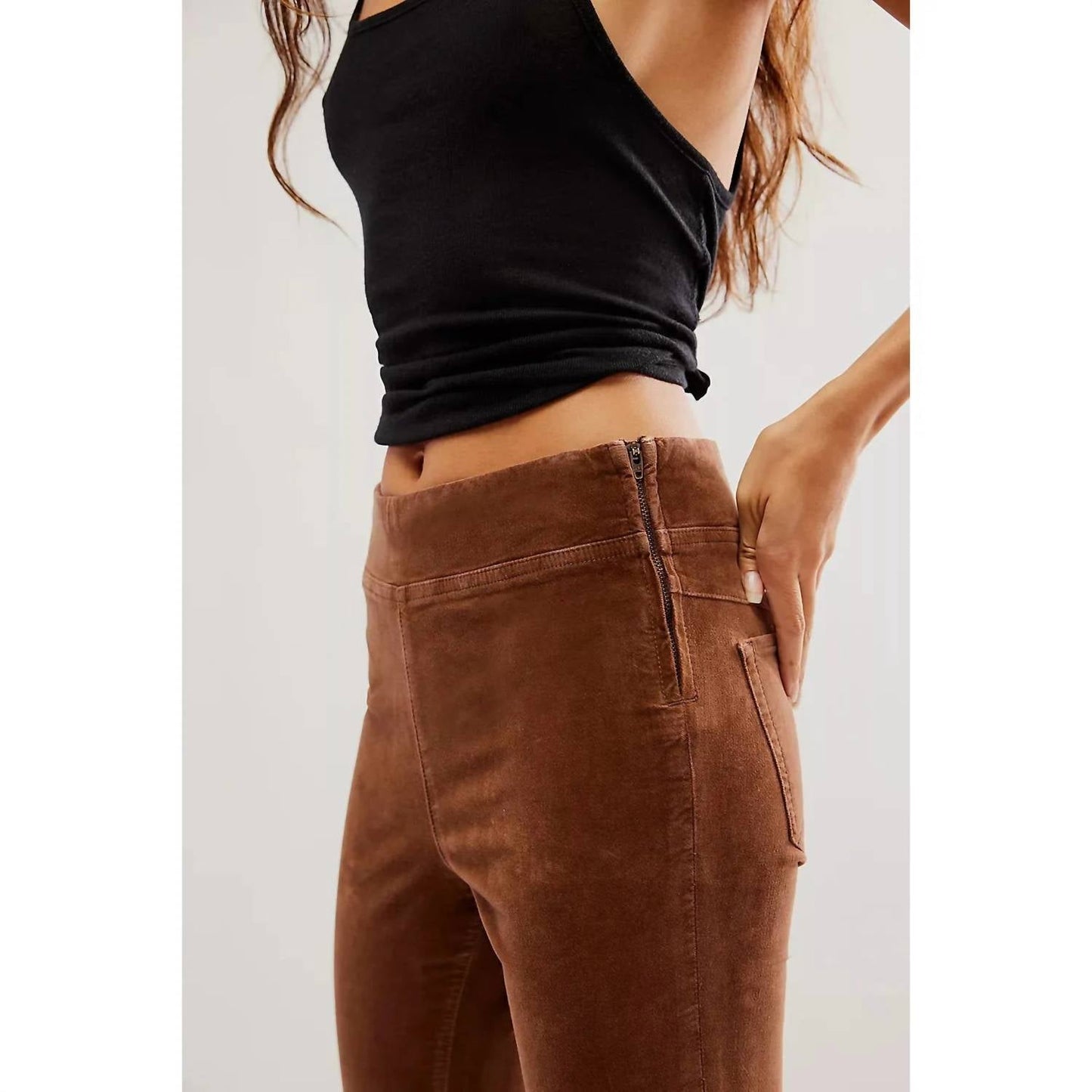 Free People - In My Feelings Velvet Crop Slim Flare Pants