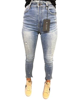 Risen - Frayed Waist Skinny Jeans