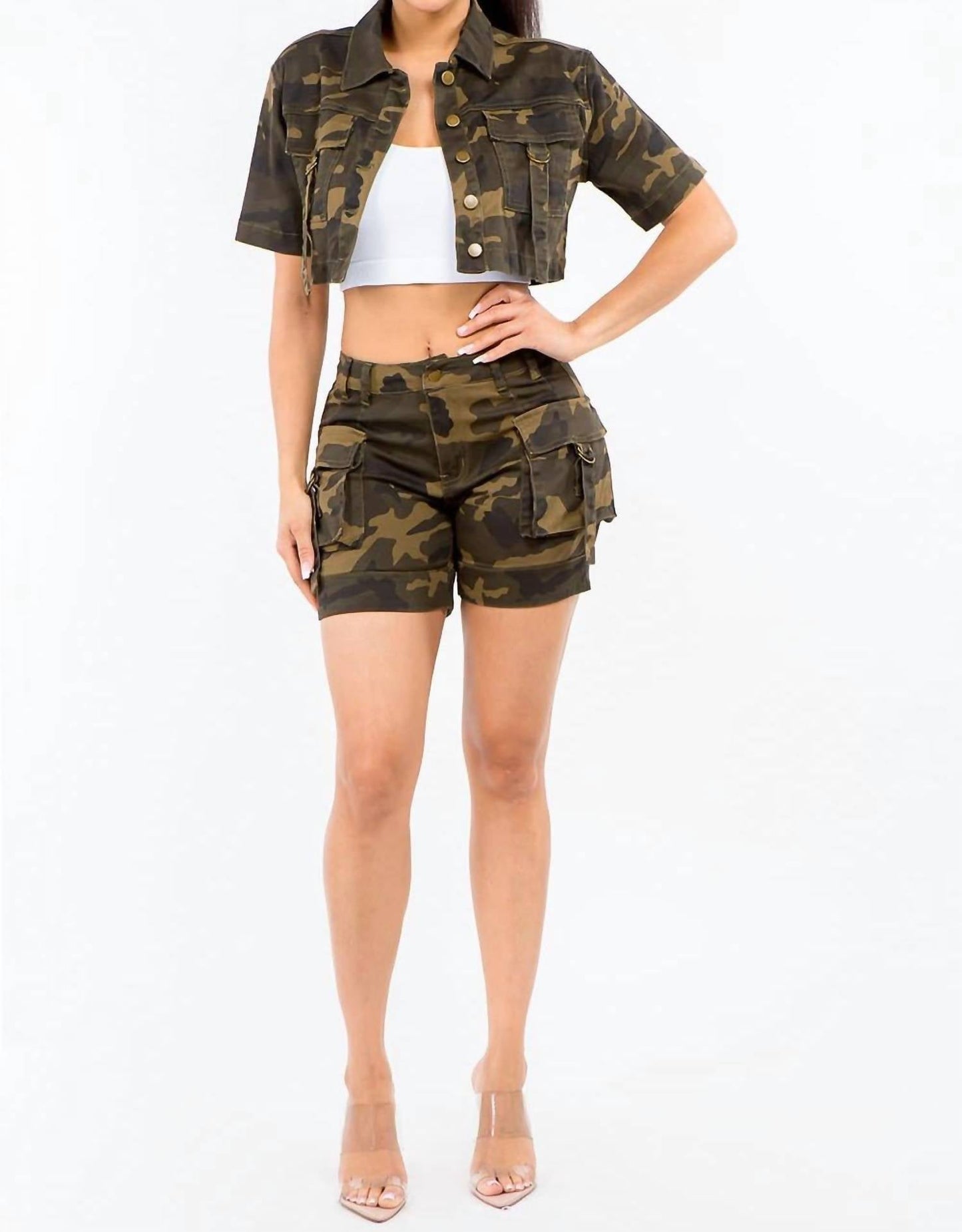 American Bazi - Short Sleeve Cropped Jacket