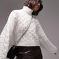Topshop Turtleneck Cable Stitch Sweater in Cream , Size Small