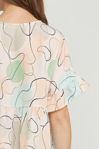 Entro - Abstract Peplum Top