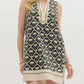 Entro - Floral Scallop Motif Shift Dress