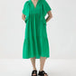 Psophia - Drapey V-Neck Midi Dress
