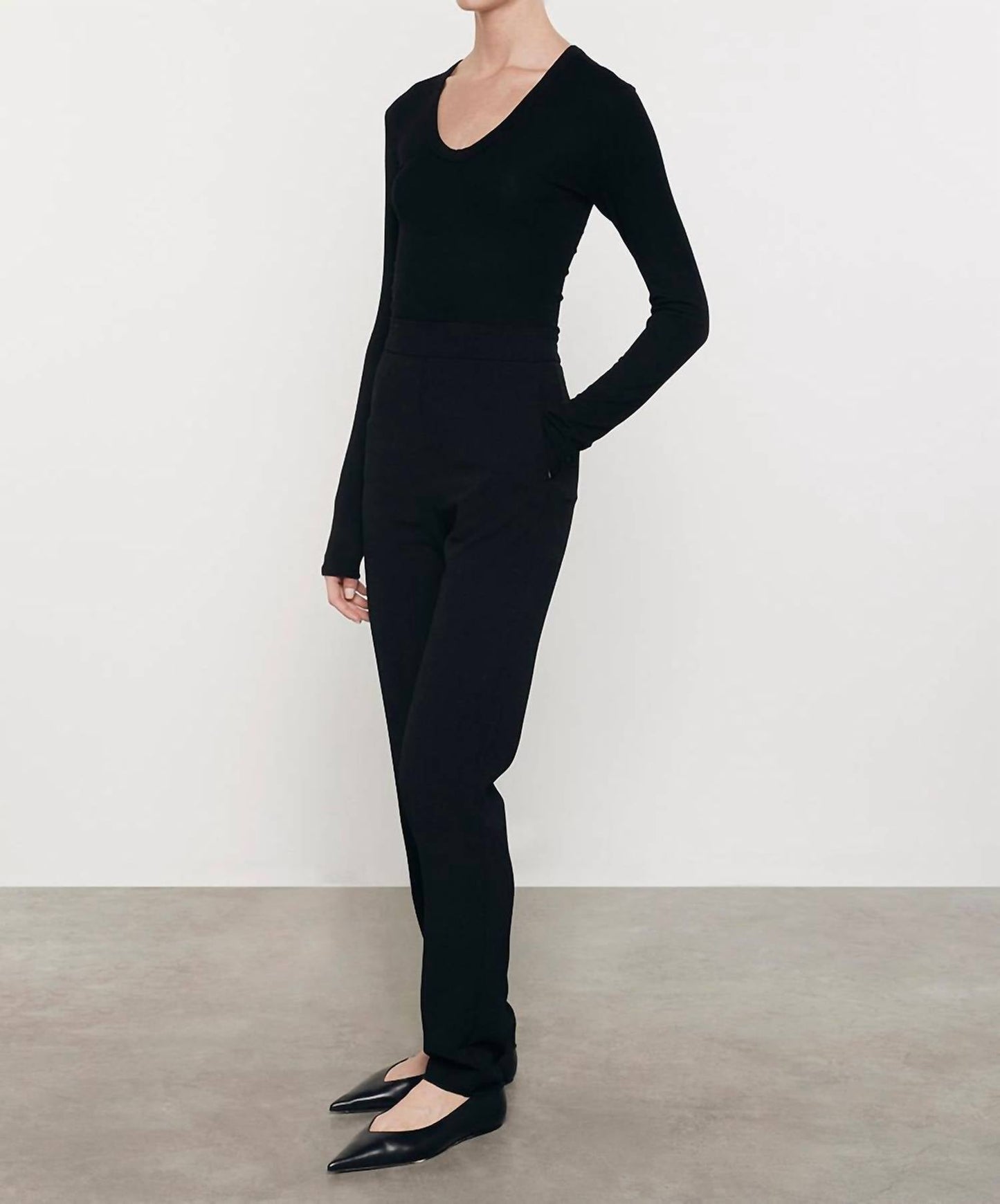 Enza Costa - Rib Bold Long Sleeve U Neck