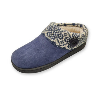 Clarks - Women's Knitted Sweater Collar Suede Slippers