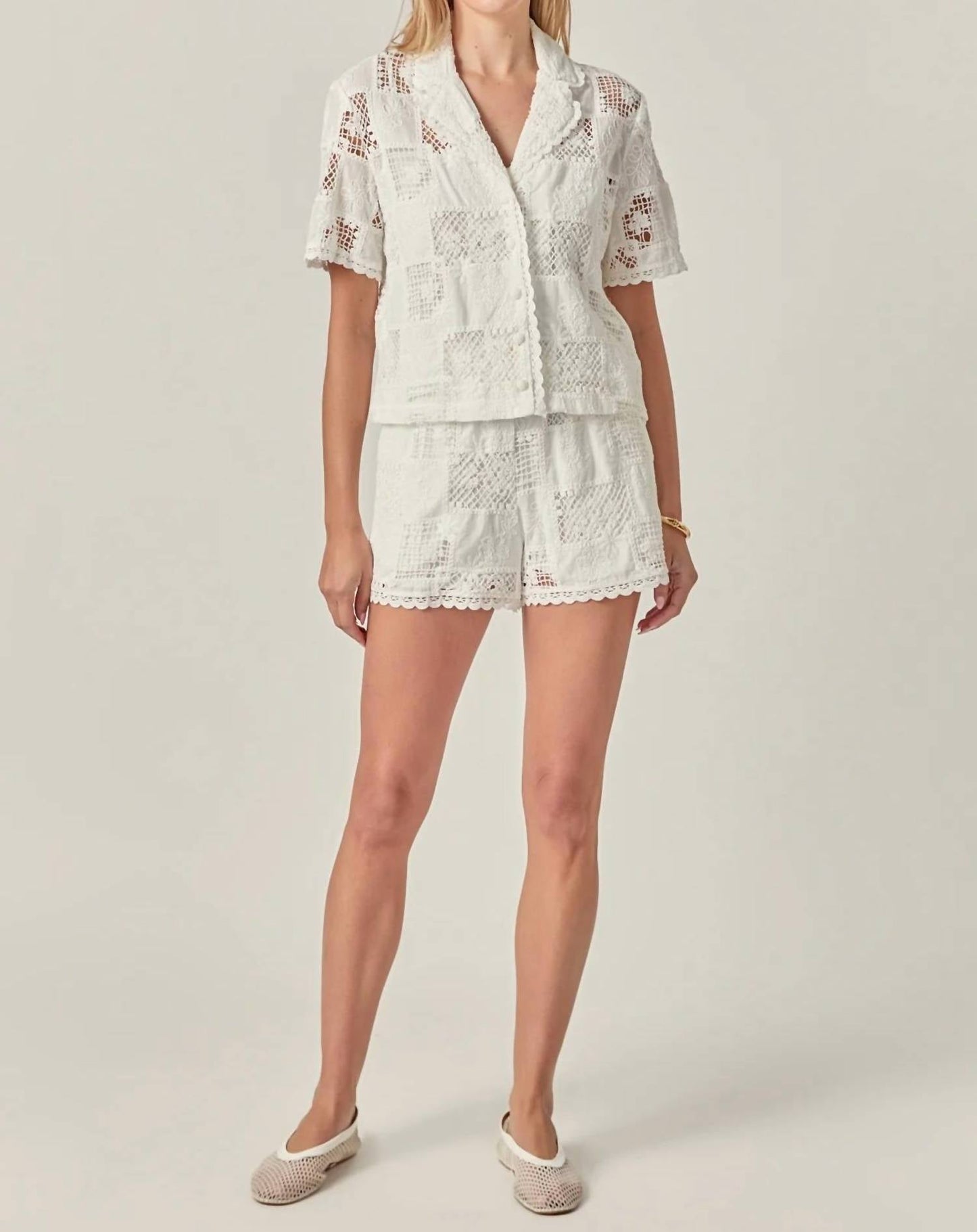 English Factory - Ibiza Embroidered Button Down Shirt