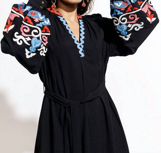 Emily Lovelock - VANEZA Applique Short Dress