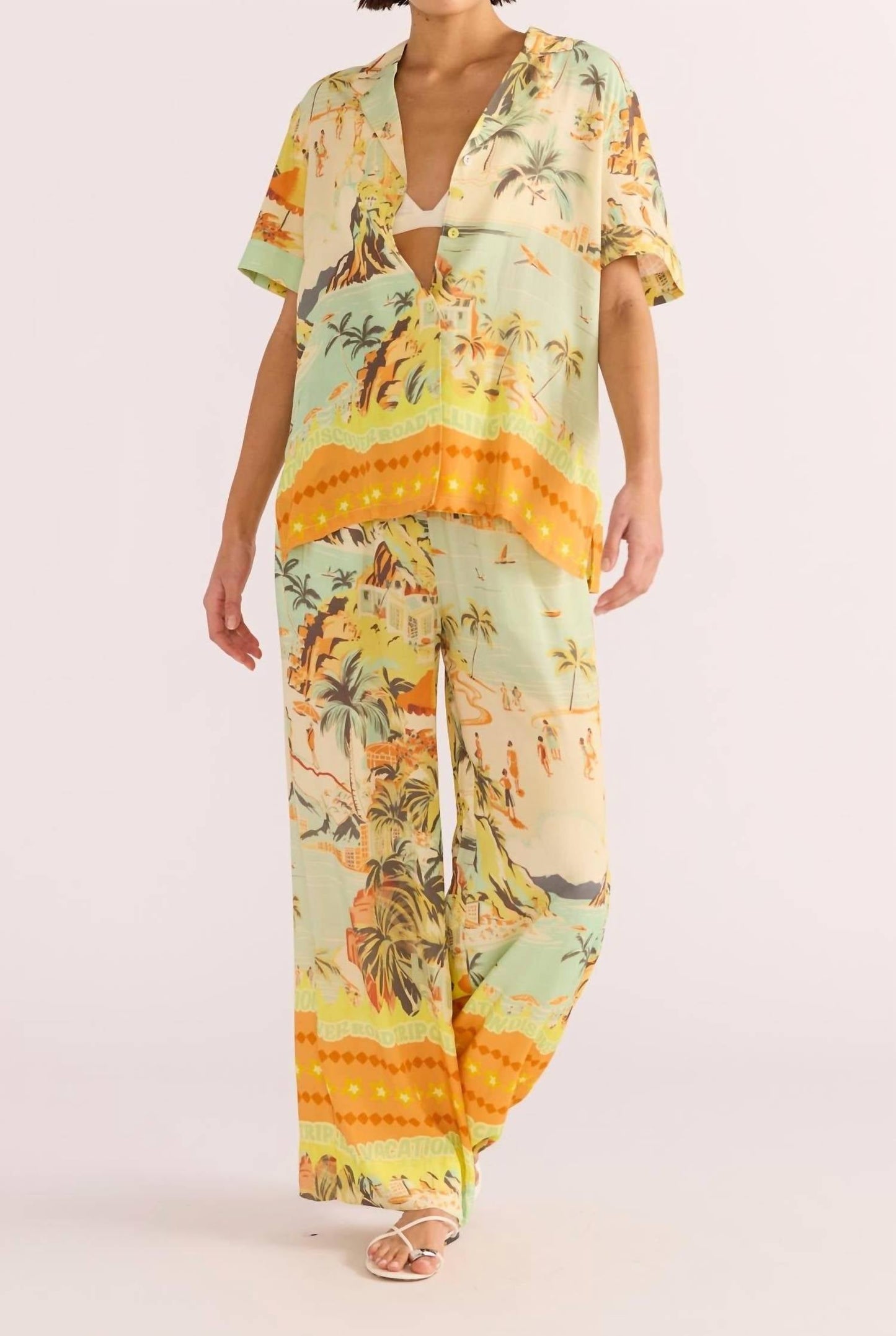 Minkpink - Vacanza High Waist Wide Leg Pant