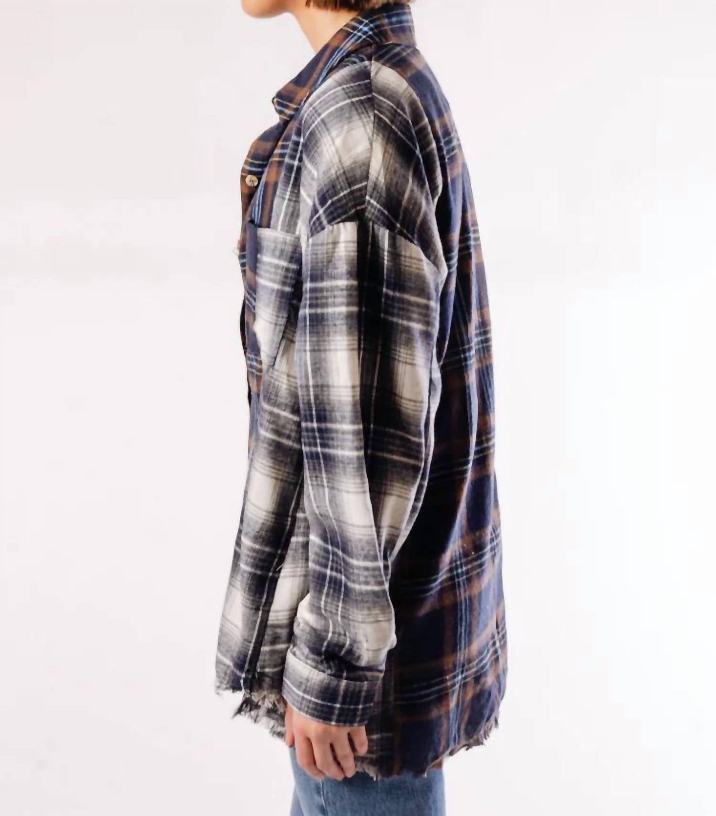 Blu Pepper - Patchwork Button Down Shirt