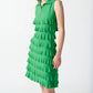 Joseph Ribkoff - Tiered Ruffles Zip Front Sleeveless Shift Dress