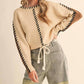 &Merci - Whip Stitch Two-tone Sweater